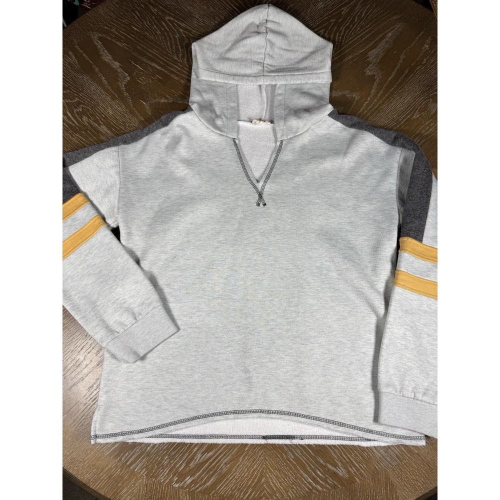 Hem‎ & Thread Gray & Yellow Hooded Sweatshirt  Size Medium